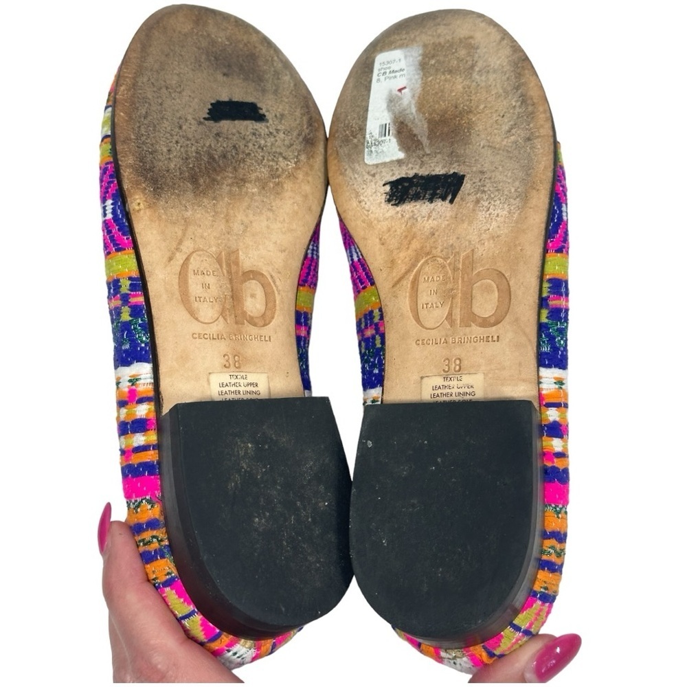 Cecilia Bringheli CB Made in Italy Embroidered Loafer Flats Shoe Colorful US 7.5 - Picture 9 of 9